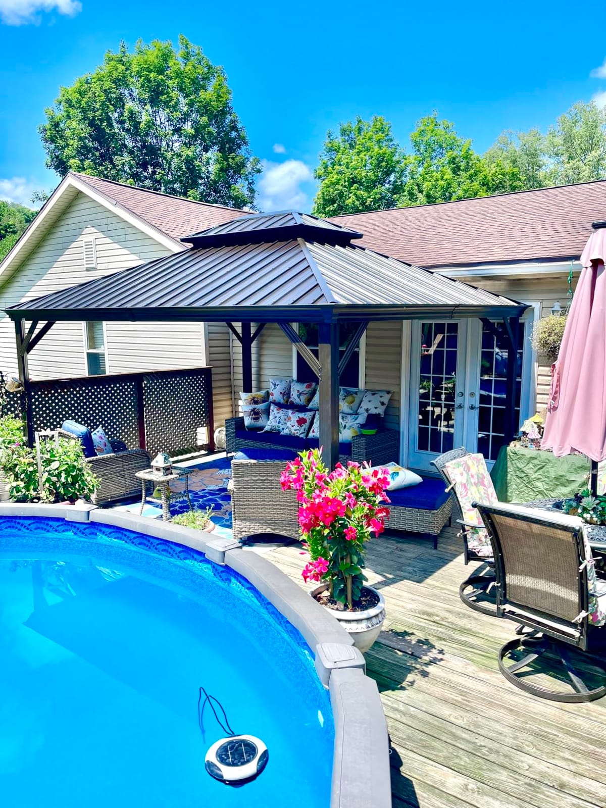 Domi 12x14 Outdoor Hardtop Gazebo, Metal Gazebo for Patios, Brown customer photo 1
