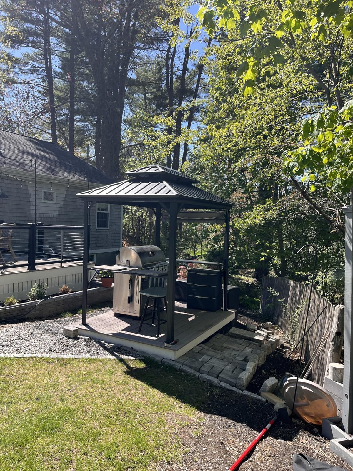 PURPLE LEAF Hardtop Grill Gazebo 6.5' x 12' Aluminum Frame, Gray customer photo 1