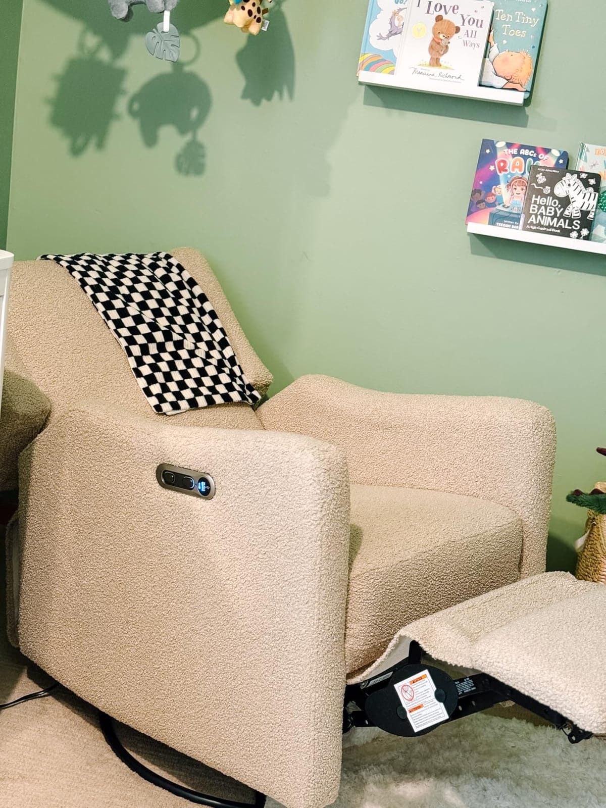 Delta Children Mercer Electronic Power Recliner and Swivel Glider with USB Port in LiveSmart Performance Fabric - Water Repellent & Stain Resistant, Pearl customer photo 2