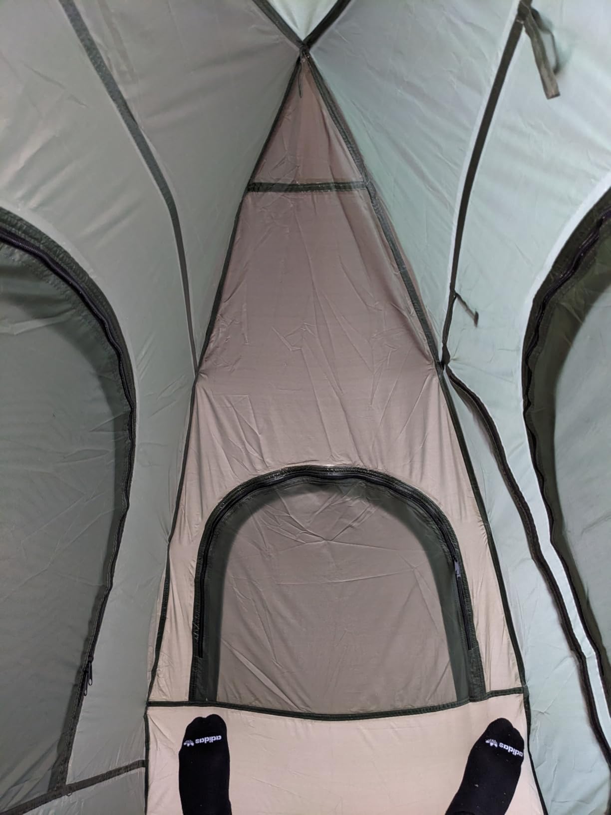 GYMAX Tent Cot, 5-in-1 Folding Camping Cot with Mattress & Pillows, Sleeping Bags, Sunshade, Camping Tent Elevated with Carrying Bag for Outdoor Hiking, Fishing, Picnic (1-Person) customer photo 1