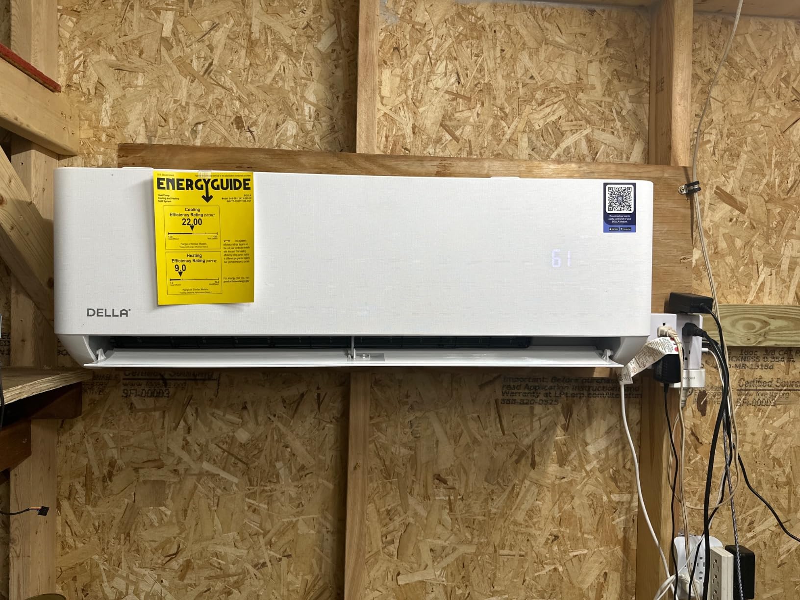 DELLA Optima Series 9,000 BTU Mini Split AC, Hyper Heat Down to -13°F, Up to 400 Sq. Ft, 24 SEER2 230V, Energy Star, WiFi & Alexa, Inverter AC with 0.75 Ton Pre-Charged Heat Pump & 16.4ft Kit customer photo 1