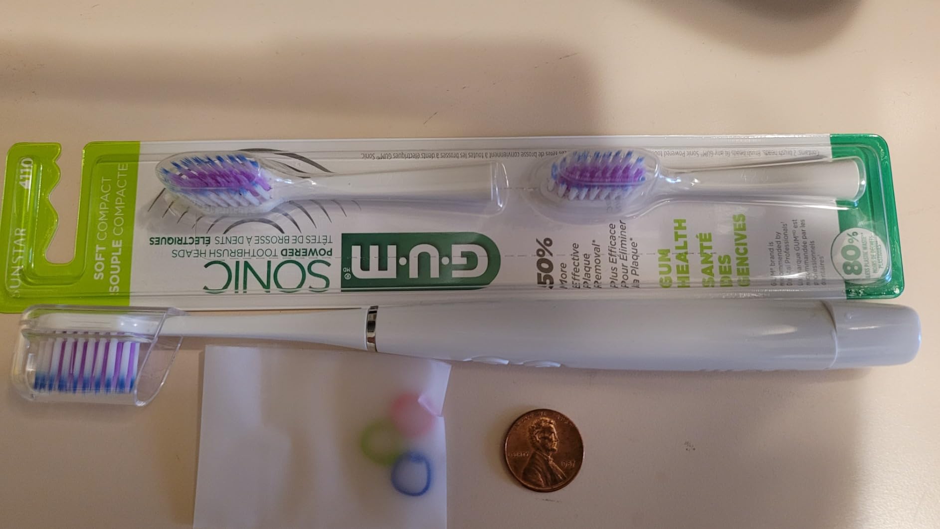 GUM Sonic Powered Toothbrush, White, 1 Handle + 2 Refills customer photo 2