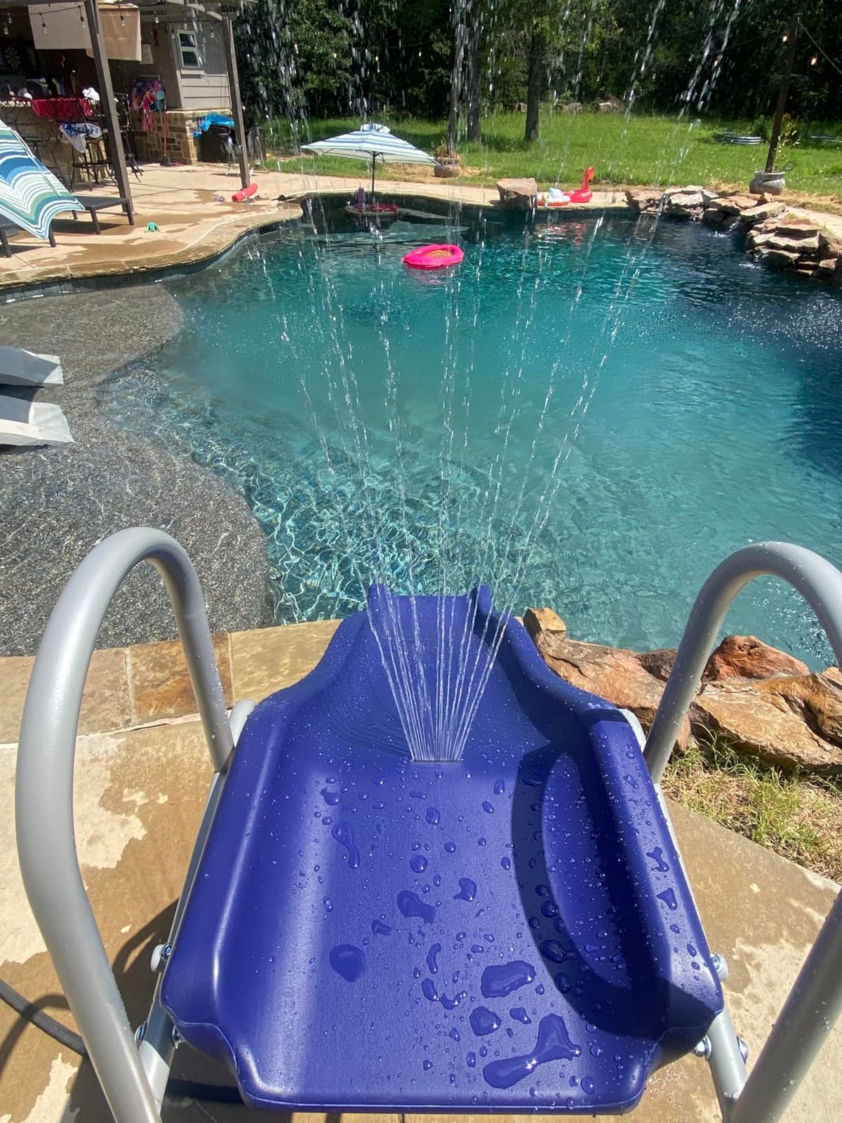 XDP Recreation 6 Foot Water Wave Slide with Built in Adjustable Sprinkler, Freestanding with Ground Pad and Hose Extension for Lawn Fun, Ages 3 to 8 customer photo 2