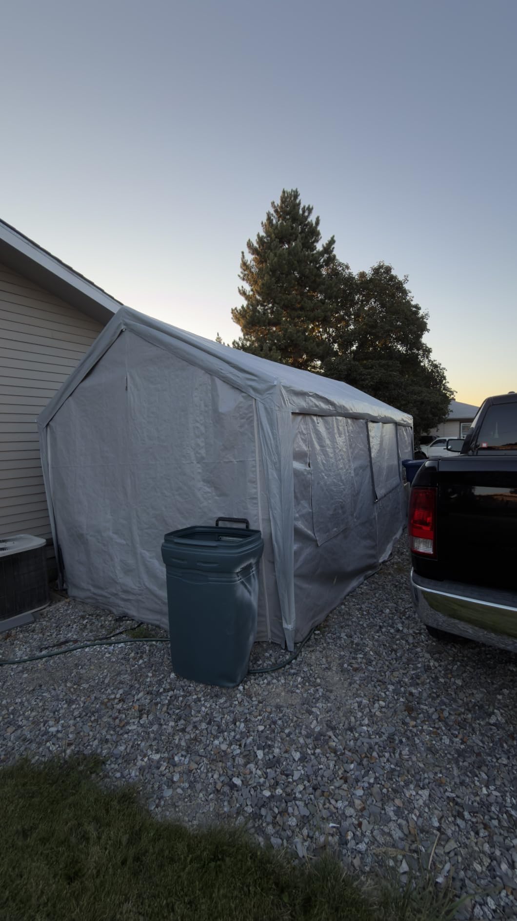 VEVOR Carport Replacement Canopy Cover Top + Side Wall 10 x 20 ft, Garage Tent Shelter Tarp Heavy-Duty Waterproof & UV Protected, Easy Installation with Ball Bungees,Grey (Frame Not Included) customer photo 2