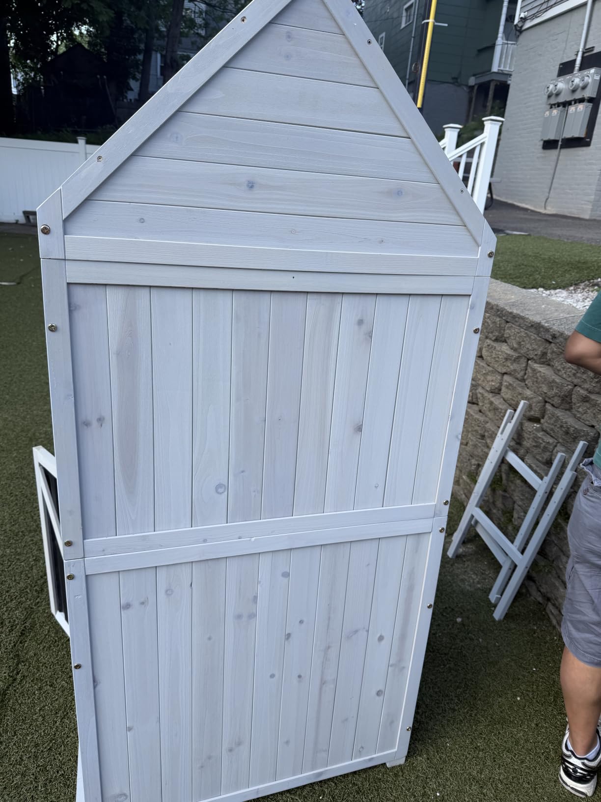 Outdoor Storage Cabinet,Garden Shed with Metal Frame Adjustable Shelves customer photo 1