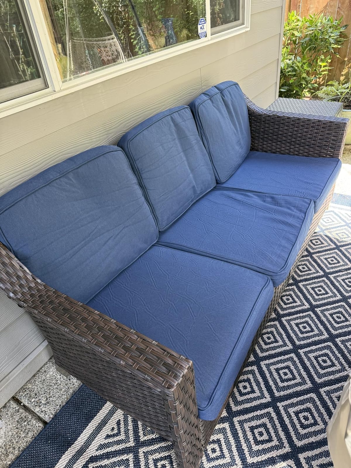 Luxury 3 Seater Outdoor Patio Couch with Handwoven PE Wicker customer photo 2
