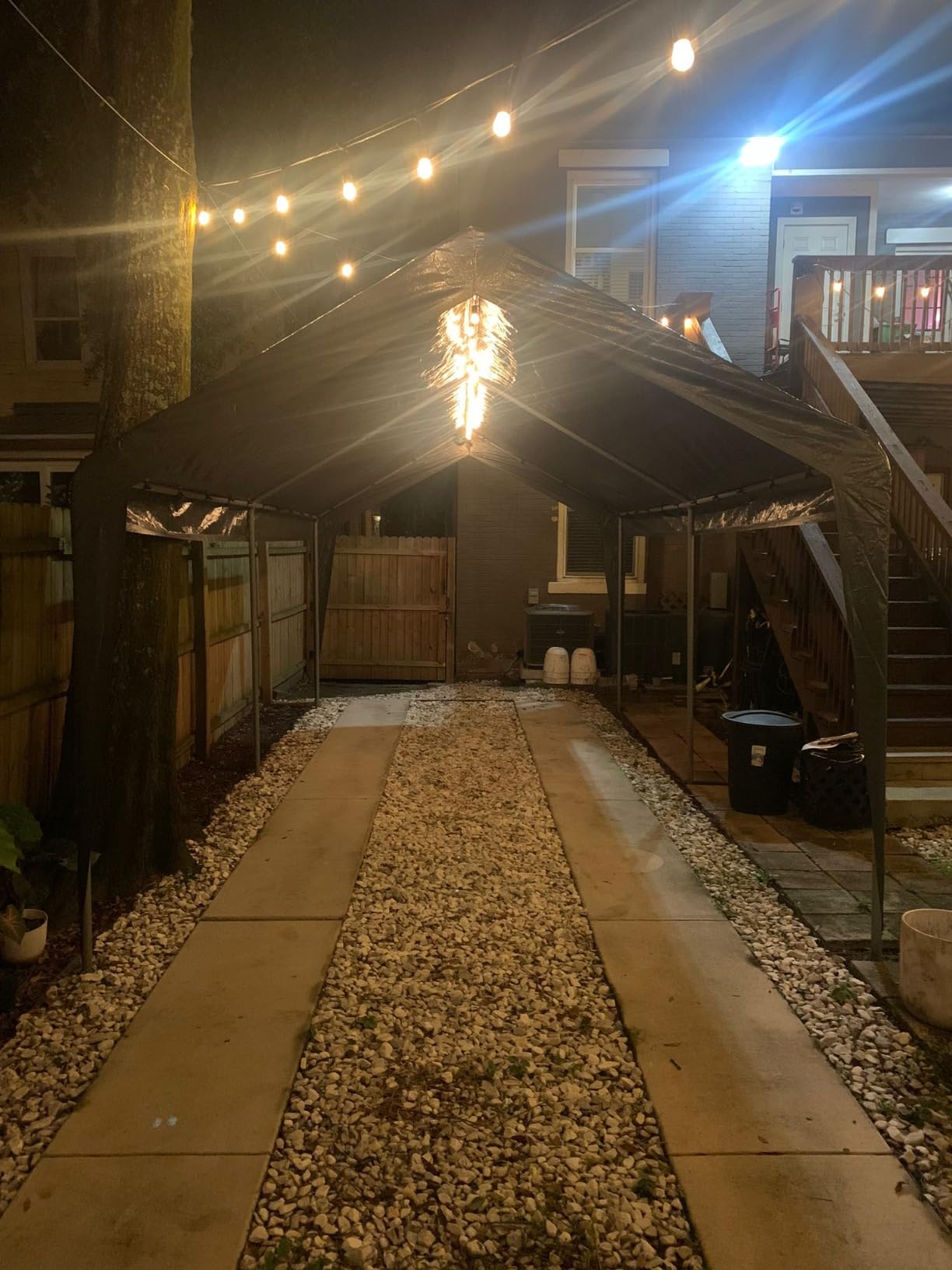Outdoor Carport 10x20ft Heavy Duty Car Tent, Portable Garage Canopy Storage Shed, All-Season Tarp Tent for Car, Party (GY) customer photo 2