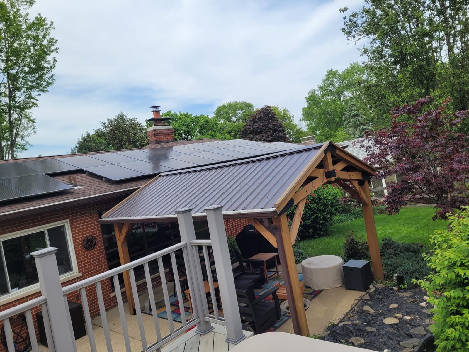 Backyard Discovery Norwood 14' x 10' Cedar Wood Outdoor Gazebo Pavilion with Hardtop Galvanized Steel Peak Roof, Snow Support, Wind Resistance, PowerPort, Shade for Garden, Patio, Deck, Entertaining customer photo 1