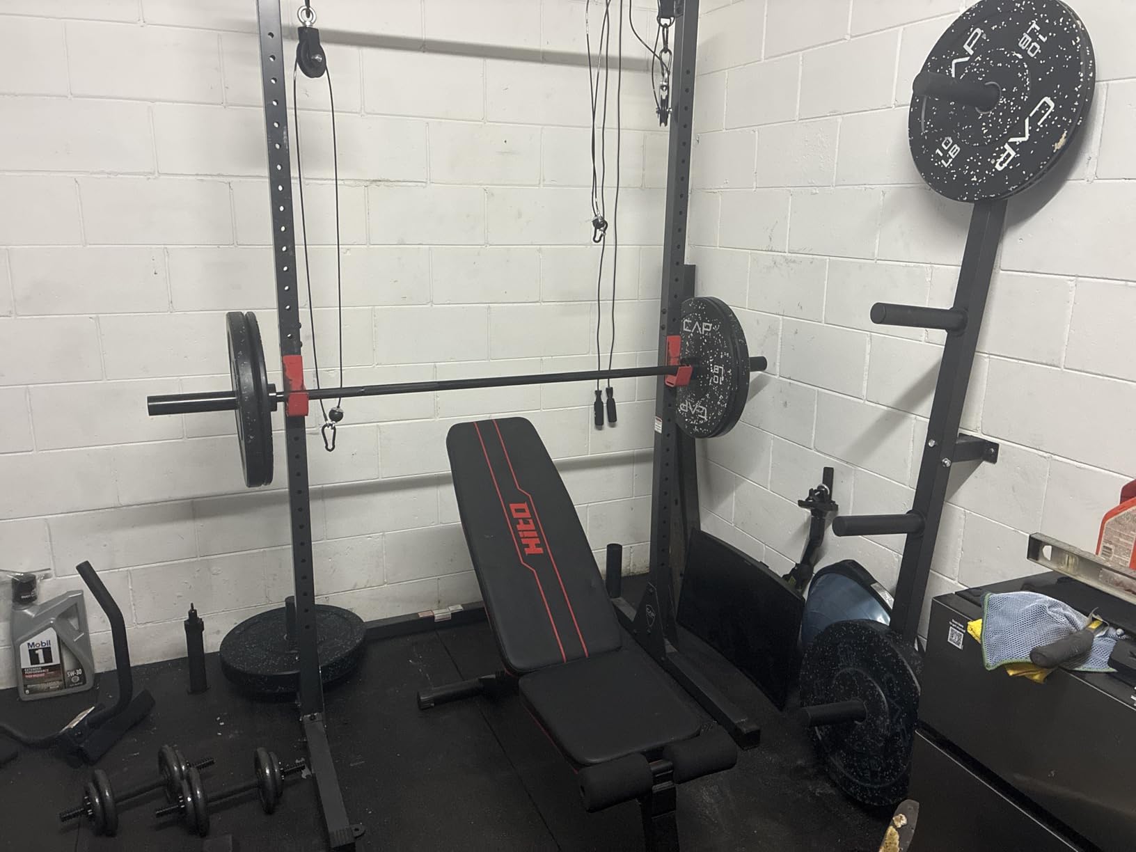 CAP 160lb Economy Speckled Olympic Bumper Plate Weight Set customer photo 2