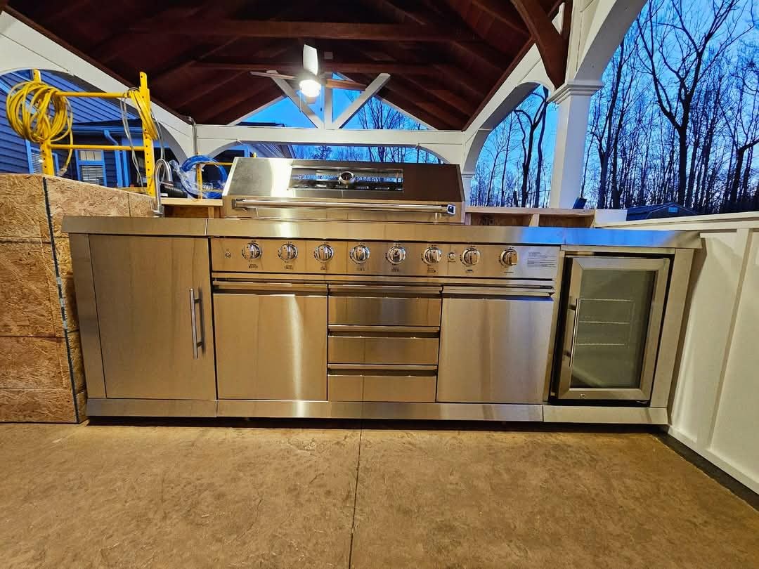 KoolMore Reserve Outdoor Kitchen Island with 6 Burner Grill and a Side Burner, Sink, Storage Cabinet and Beverage Refrigerator, CSA Listed in Stainless-Steel customer photo 2