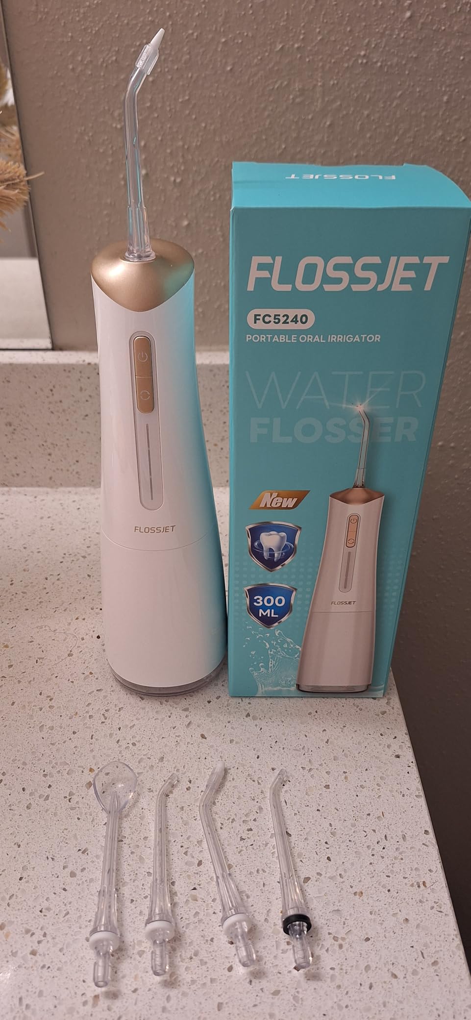 FlossJet Cordless Water Dental Flosser for Teeth, Home & Travel, Black customer photo 1