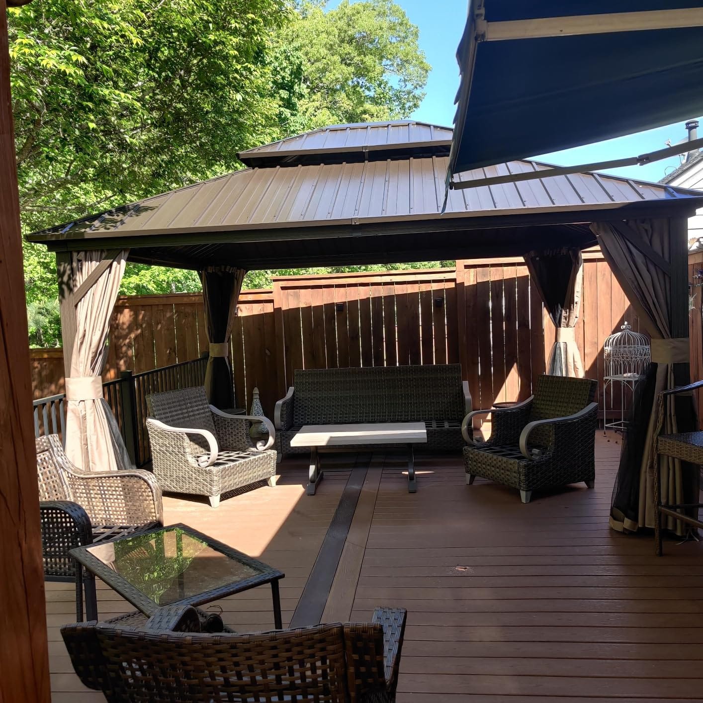 Domi 10'X12' Gazebo, Hardtop Gazebo for Patio with Drainage System, Gray customer photo 1