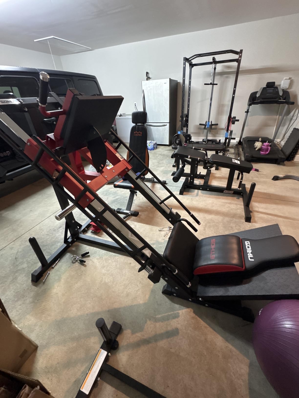 Leg Press Hack Squat Machine with Back Support Cushion, 3 in 1 Adjustable Leg Press Machine with Quad Track Roller System, Hack Squat Machine customer photo 2