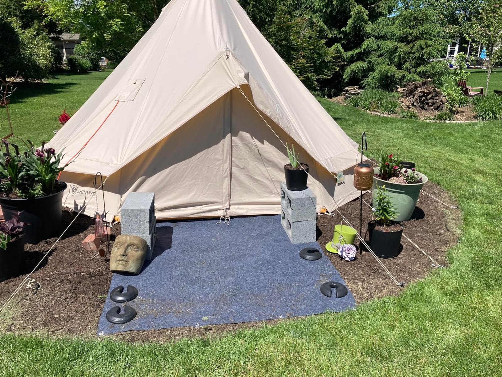 ShinHye Canvas Bell Tent Yurt Tent 4 Seasons for Camping 100% Cotton Glamping Tents with Stove Jack, Family Camping Outdoor Hunting Party customer photo 2