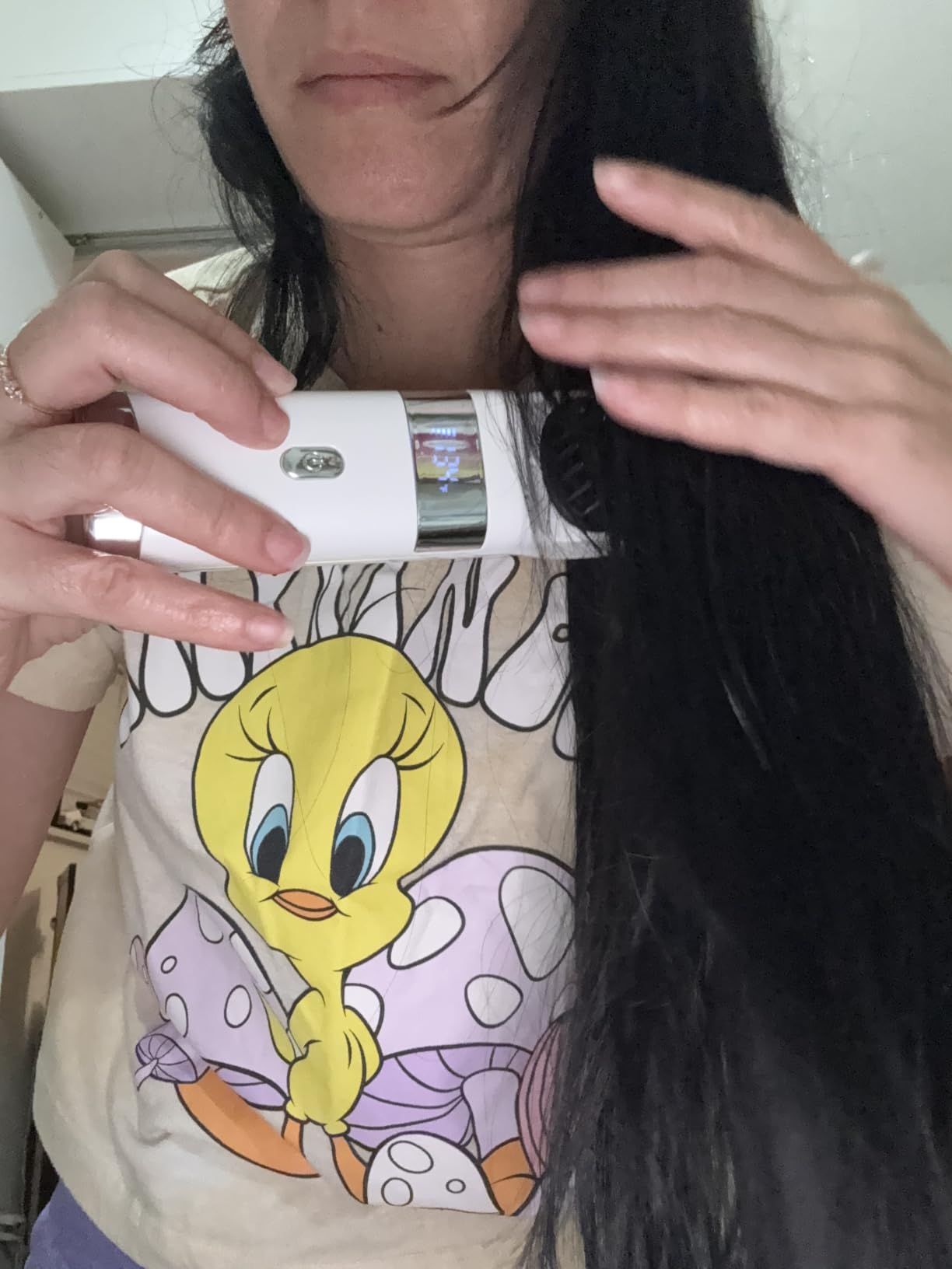Cordless USB-C Hair Straightener Brush FastHeat(White) customer photo 1