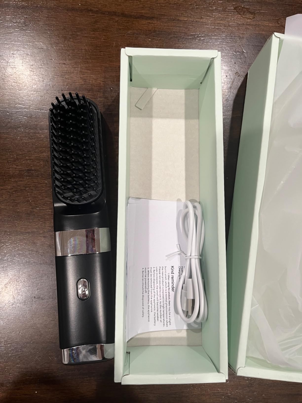 Cordless USB-C Hair Straightener Brush FastHeat(White) customer photo 2
