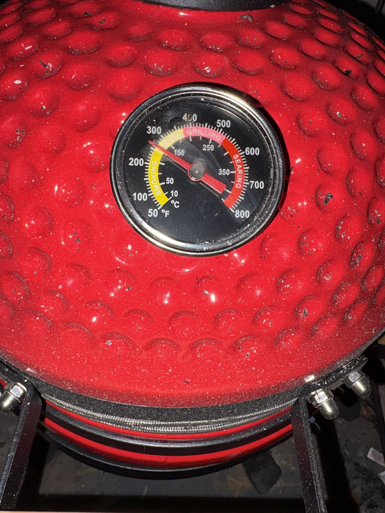 London Sunhine 13-Inch Ceramic Kamado Grill, Waterproof Vent Cap, Red customer photo 1