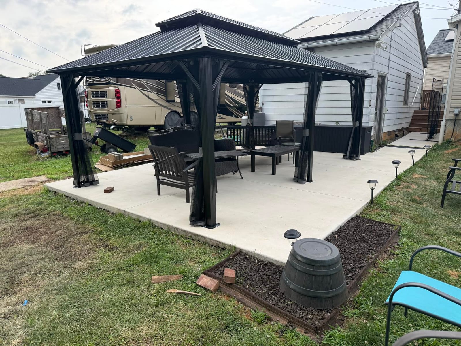 Aoxun 12X16Ft Hardtop Gazebo Metal Gazebo with Galvanized Steel Double Roof customer photo 1