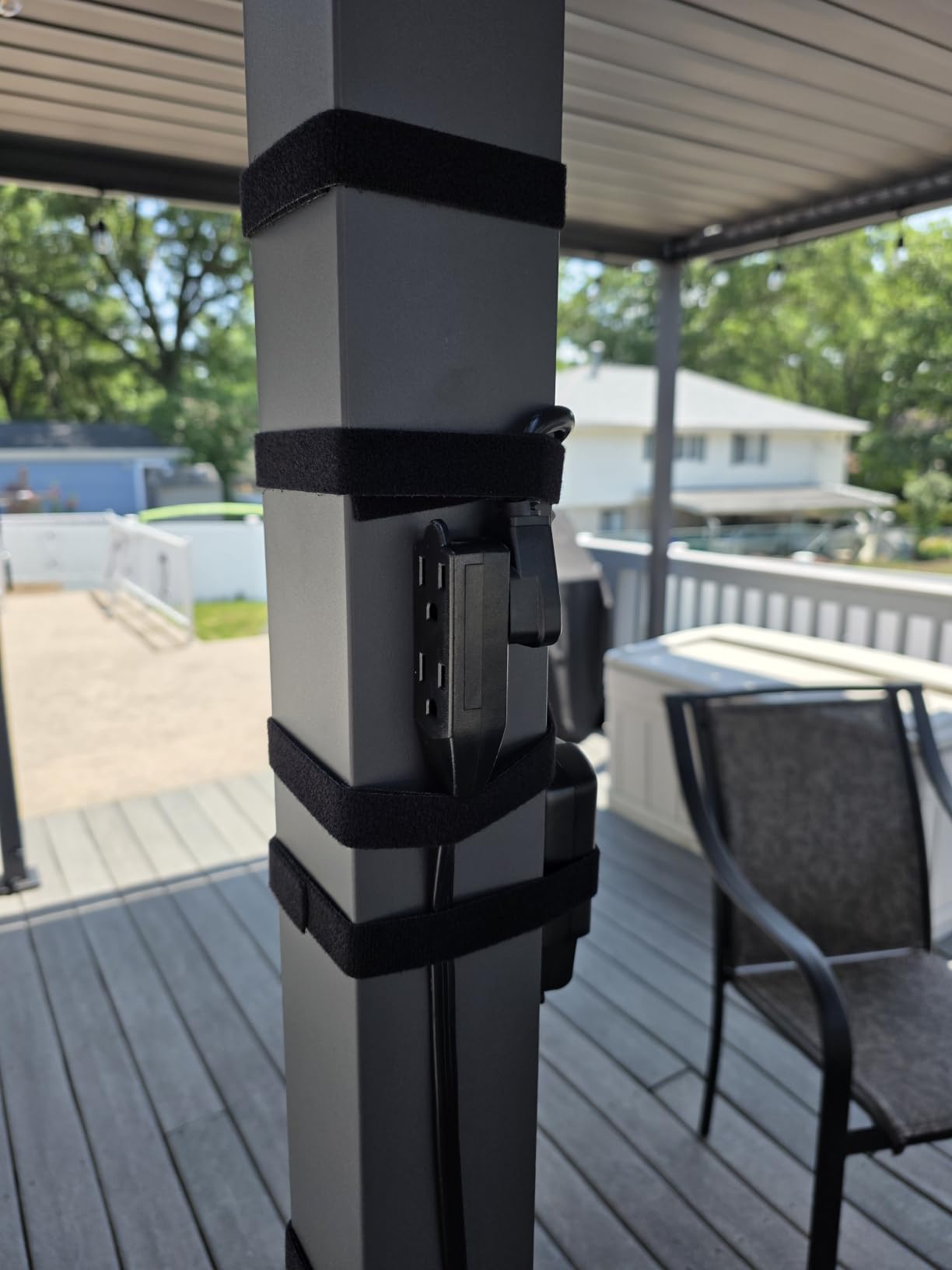 MIRADOR 80S 10'x12' Louvered Pergola with 12FT Shade Screen for Outdoor Deck Lawn Garden Backyard Patio Porch，Charcoal customer photo 2