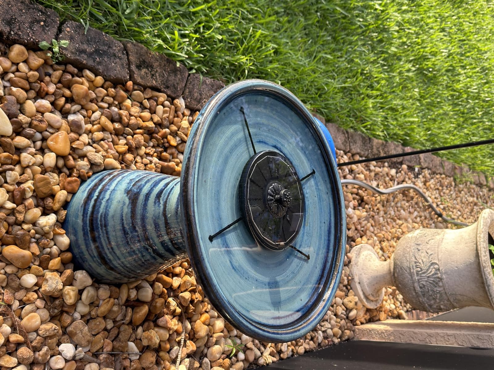 Yzert Solar Fountain with 2000mah Battery, 3-Level Adjustable Water Height, Rotating Rods, Works in Shadow, 7 Nozzles, 2026 3.5W Glass Outdoor Fountain Pump for Bird Bath, Garden, Pond, Flower Pot customer photo 2