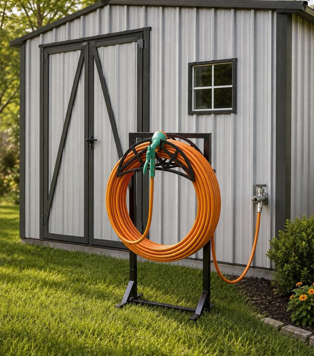 Garden Hose Reel, Heavy Duty Water Hose Holder for Outside customer photo 2