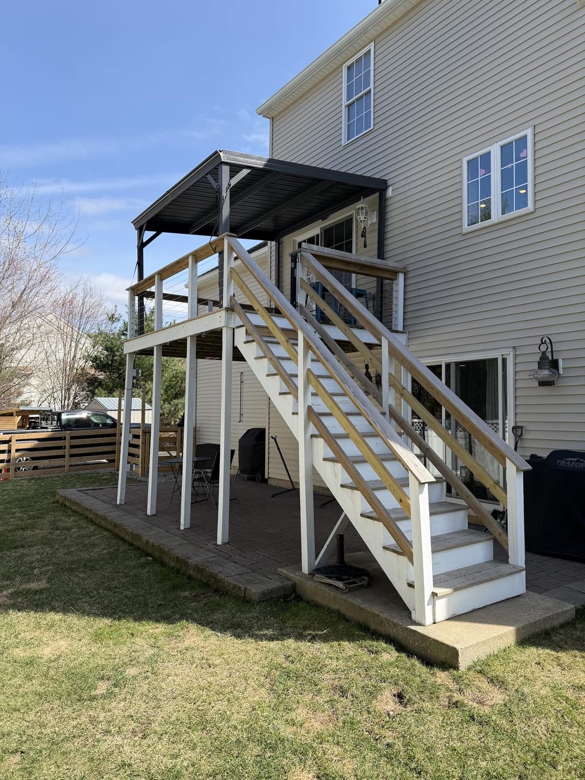 Domi 10'x 16' Lean to Gazebo,Outdoor Gazebo Pergola with Sloped Roof, Grey customer photo 2