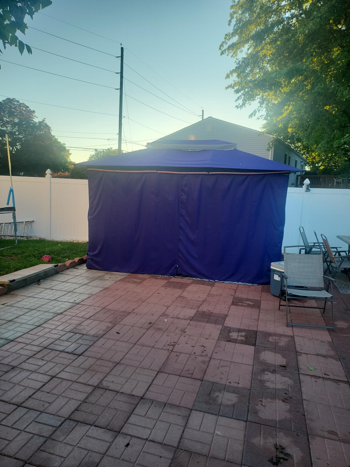 LAUSAINT HOME Patio Gazebo 12'x12', Outdoor Heavy Duty Party Tent Shelter with Double Roofs, Mosquito Nettings and Privacy Screens for Backyard, Garden, Lawn, Cream White customer photo 1