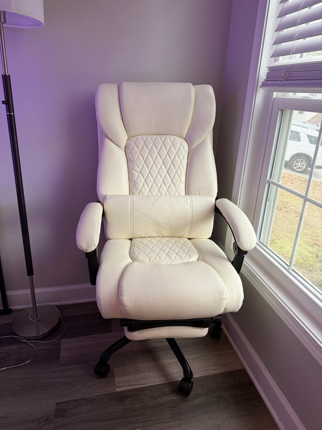 3D Kneading Massage Office Chair with Heat, 500 lbs Big and Tall Executive Computer Desk Recliner, Leather Electric Heated Chair with Footrest, Black customer photo 1
