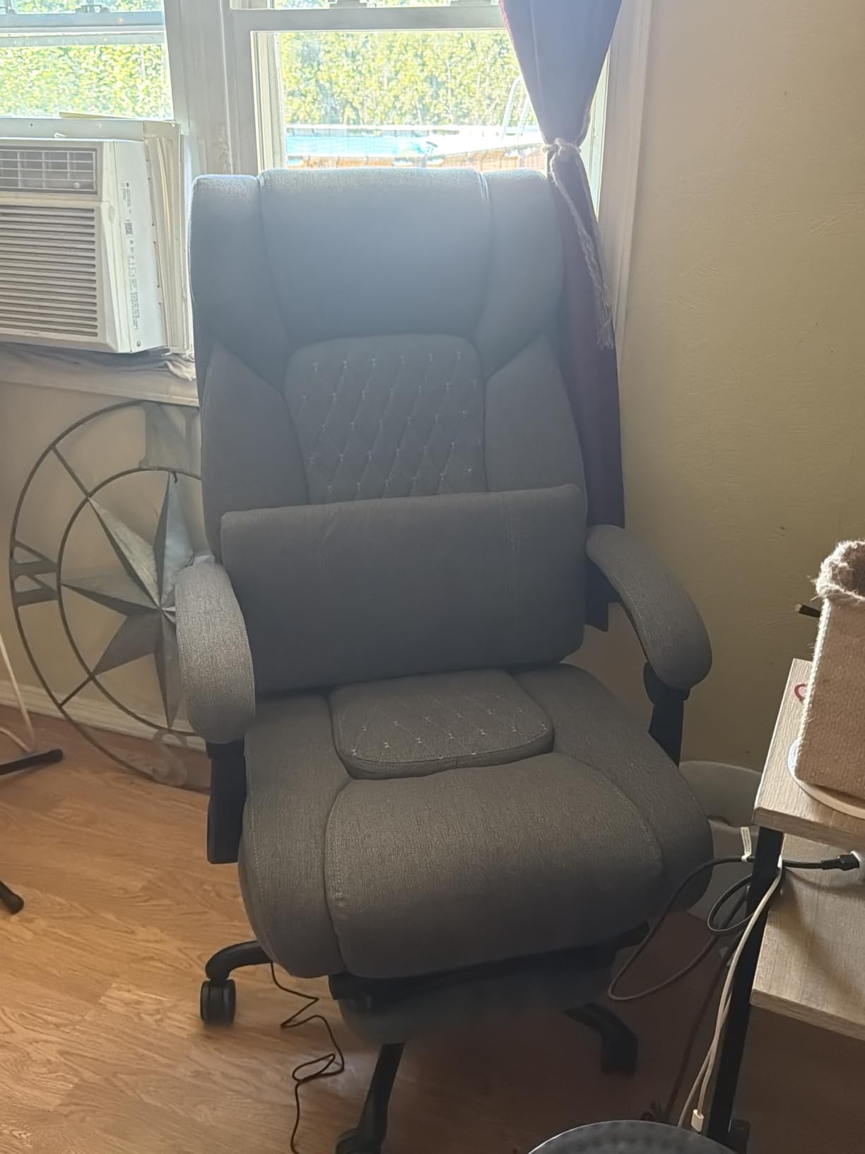 3D Kneading Massage Office Chair with Heat, 500 lbs Big and Tall Executive Computer Desk Recliner, Leather Electric Heated Chair with Footrest, Black customer photo 2
