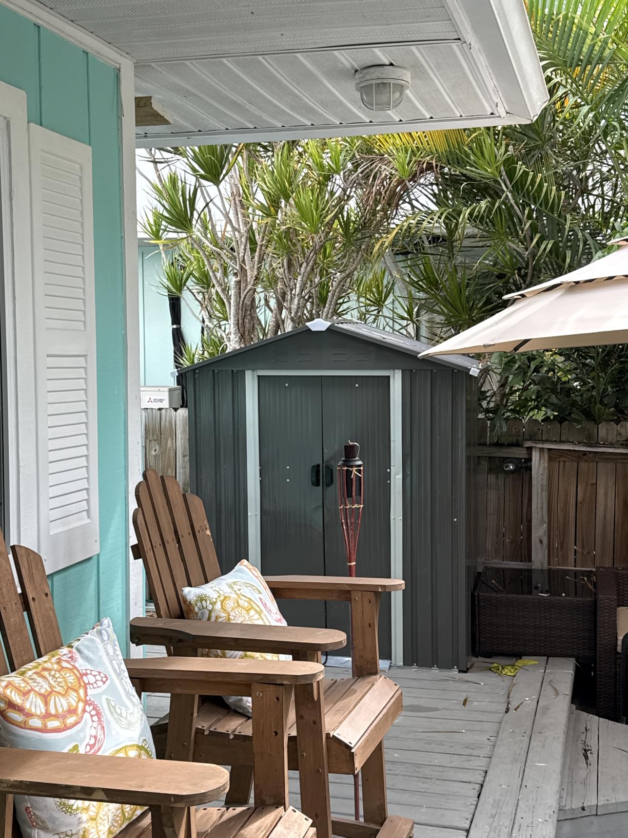 Shintenchi 5x3 FT Outdoor Storage Shed with Window, Outdoor Waterproof Storage Shed Metal Garden Shed with Lockable Single Door,Weather Resistant Tool Storage House Shed for Garden,Backyard,Steel Gray customer photo 1
