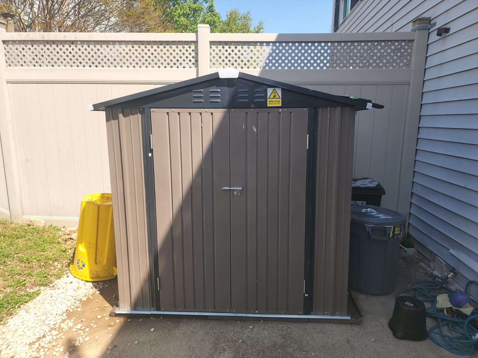 UDPATIO Outdoor Storage Shed 5x3 FT, Garden Resin Shed with Floor, Brown customer photo 1