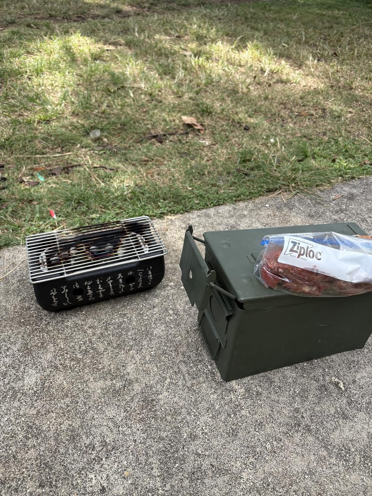 Upgraded Japanese Hibachi Grill, Portable Tabletop Yakitori Charcoal BBQ Indoor Outdoor with Wooden Base & Grill Grid - 6.7x4.73x13.6in (XL) customer photo 2
