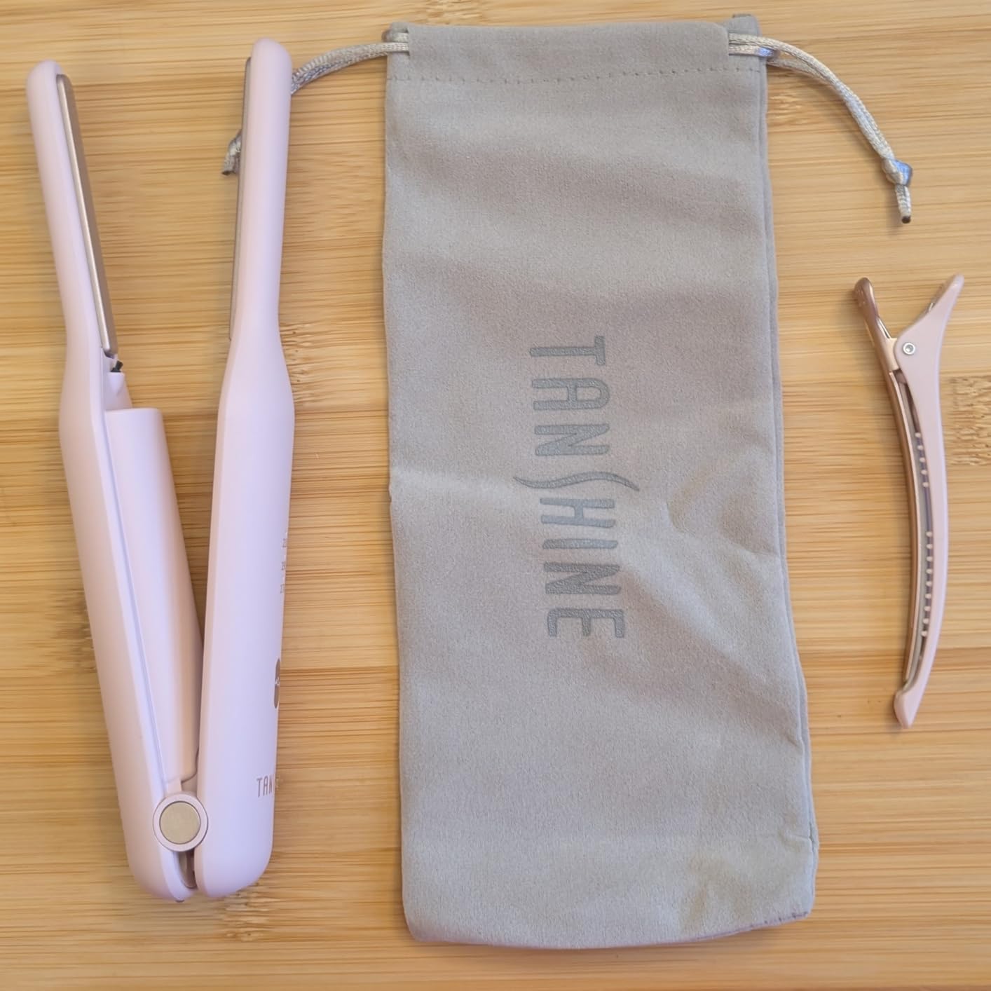 TANSHINE Cordless Mini Flat Iron for Bangs & Short Hair, USB-C Rechargeable Travel Hair Straightener with Negative Ions customer photo 1