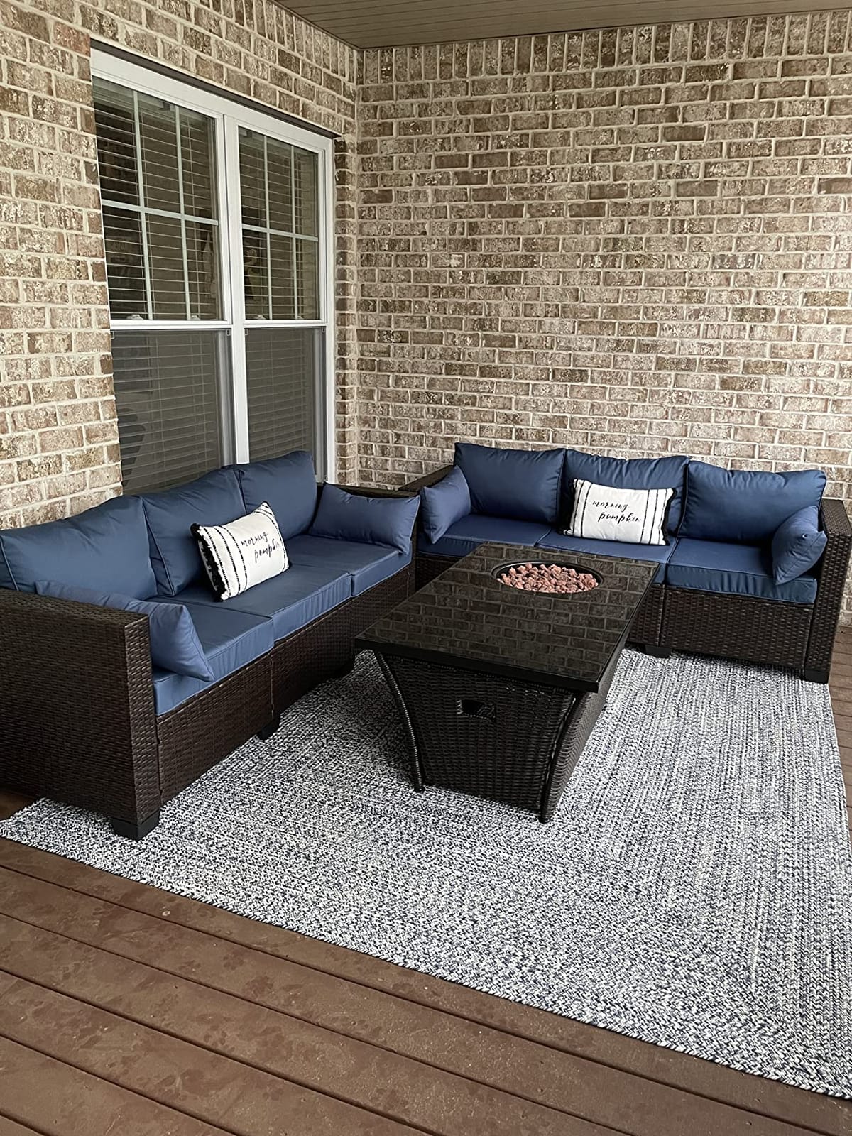 Rattaner 3-seat Patio Sofa Outdoor Furniture Brown Wicker Outdoor Couch Deep Seat High Backrest with Anti-Slip Cushions with Waterproof Cover, Beige customer photo 1