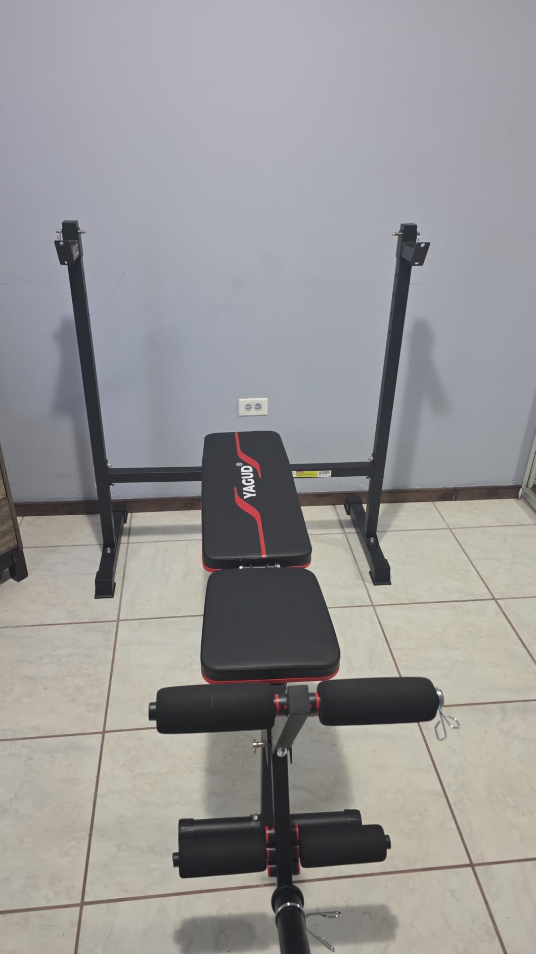 Weight Bench Set, 880LBS Adjustable Bench Press Set with Leg Extension and Barbell Rack, Safety Bar Catches, Fasting Foldable Workout Benches for Home and Gym customer photo 1